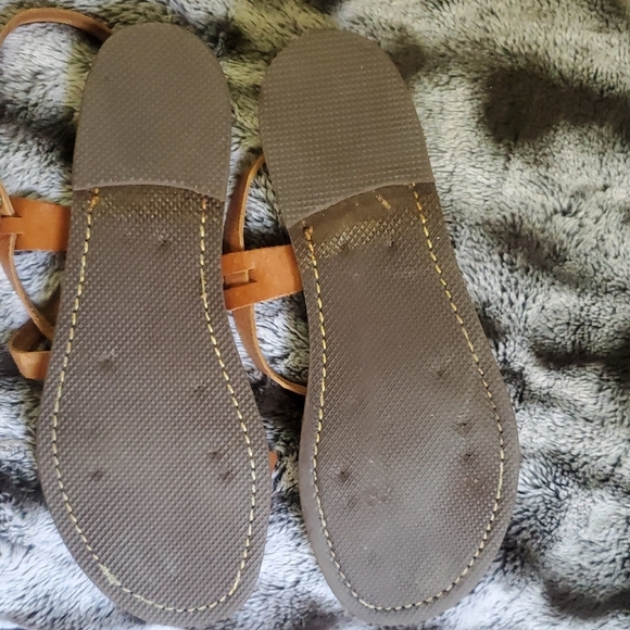 The Poet" Women's Tan Leather Sandals Size 9 - Picture 6 of 9